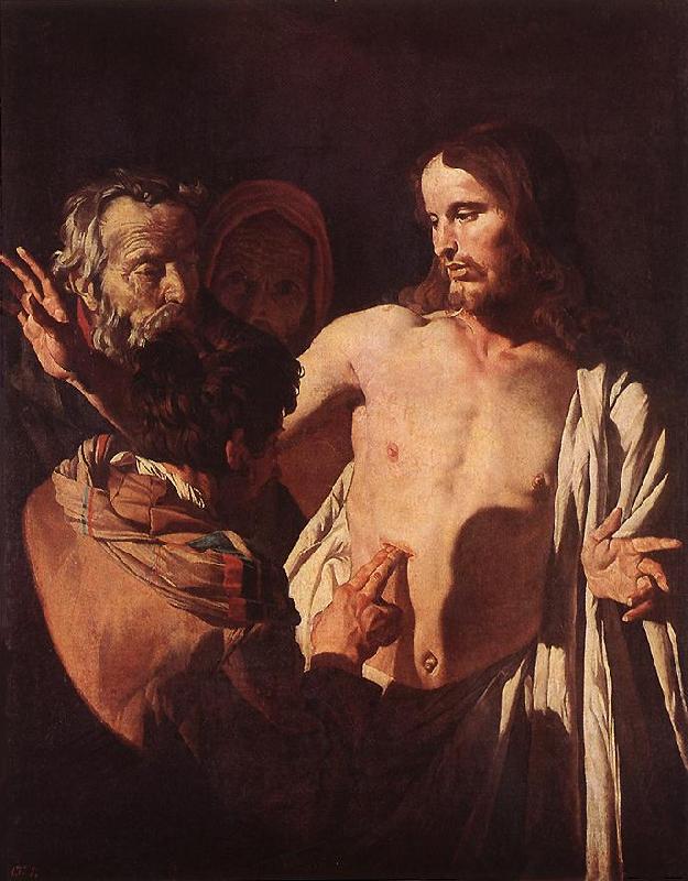 HONTHORST, Gerrit van The Incredulity of St Thomas sdg France oil painting art